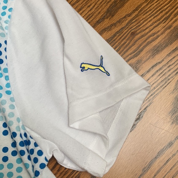 Puma Men’s Blue Patterned Polo Cotton Size Small - Picture 4 of 7